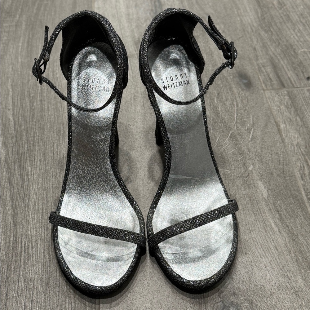 Stuart Weitzman nudistrong pewter metallic sandal -7
